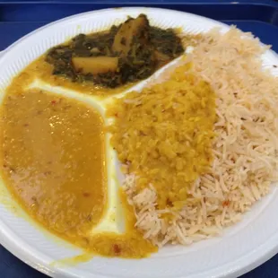 Lentils, potato w/spinach