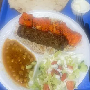 Combo Shami and Chicken Kabob Plate