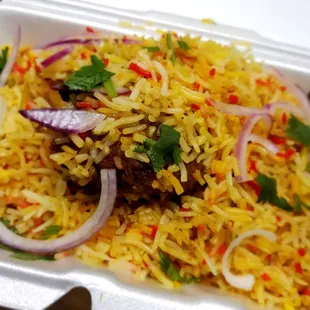 The lamb shank Biryani was so good I took some home for lunch tomorrow!