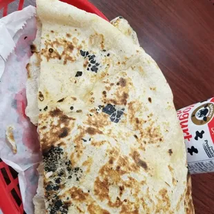 Burnt roti/naan.... sign of amateur cook