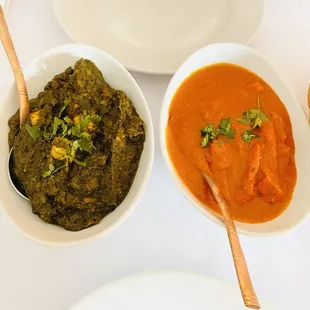 Palak Paneer, Butter Chicken