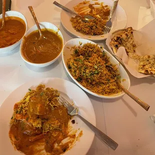 Chicken Tikka Masala, Butter Chicken, Garlic Naan, Chicken Biryani