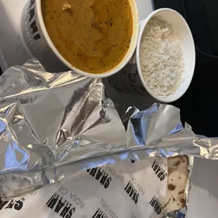 Butter chicken and naan