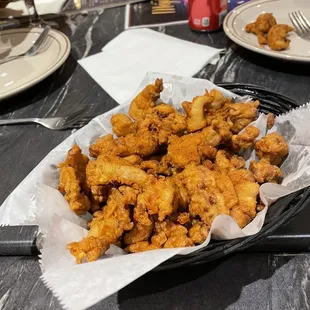 a basket of fried chicken