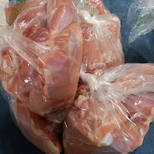 chicken wrapped in plastic