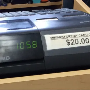 Minimum $20 for credit cards against the law