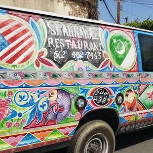 a decorated van