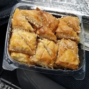 2 layers of baklava (walnut made with butter on top)
