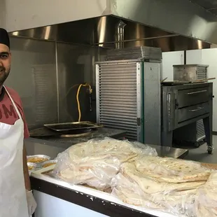 Owner : Bassam Salih Perfect Iraqi bread fresh out of the tanoor