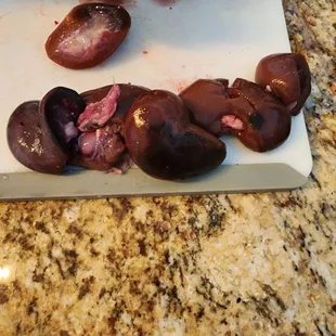 Black molded meat (lamb kidneys)