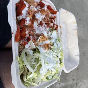 Chicken Over Rice. Soooooo good