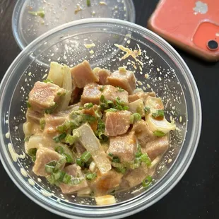 Spicy mayo tuna poke. Tuna was good. Spicy mayo spice was not