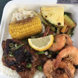 Teriyaki and garlic shrimp