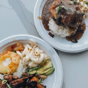 Hawaiian da kine bbq chicken and loco moco
