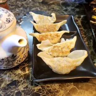 Dinner @Shaka Ramen; 10/2/2024. Hubby David got these *Gyoza* for "Free", as long as U write a Review while your there, Dining in.