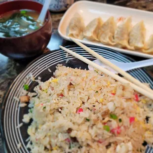 Dinner@Shaka Ramen Aiea; 6/25/2023.Happy this Ramen Eatery place was open till,11:30 pm last eve.I ordered Gyoza Teishoku,alot of Food!Tasty