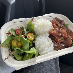 Ahi tuna poke- 19.90$, tax- 94c