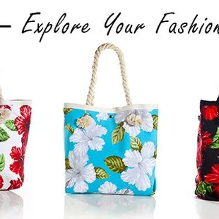 Fashion tote floral handbags. The perfect beach companion. Shaka Time Hawaii Exclusive