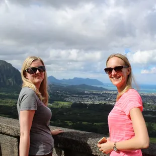 Visiting the Nuuanu Pali lookout on our Private Tour