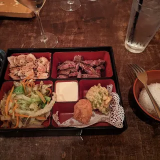 Chicken and Beef Teriyaki Bento Box