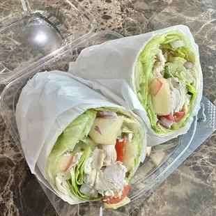 Cyprus chicken wrap with apple added