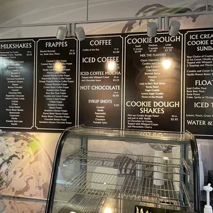 menus on the wall