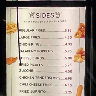 Updated menu