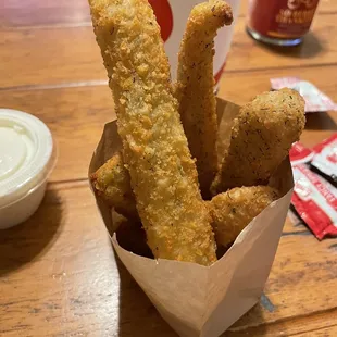 Fried pickles! Good