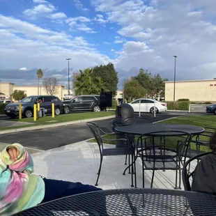 Line of cars in drive thru