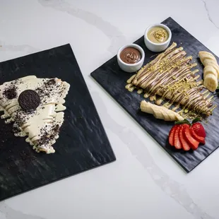 Oreo crepe and pistachio crepe