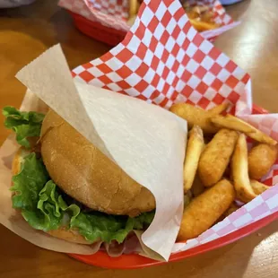 Onion Burger with Fries