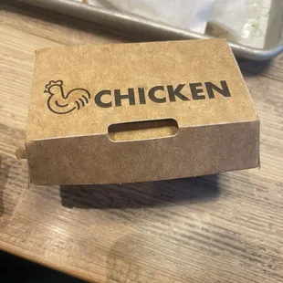Box of tiny chicken nuggets