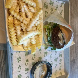 Truffle 'Shroom Burger and Fries