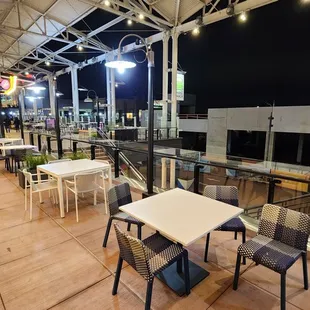The seating immediately outside the restaurant. But no worries, as a Bay St patron you can sit at any of the tons of other seating outside.