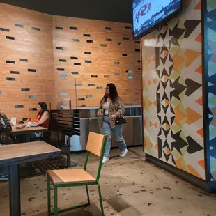 a woman sitting at a table