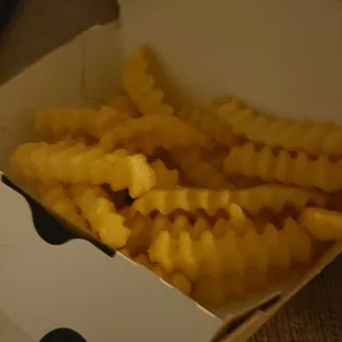 This is what I found when I got home and opened my box of fries. Half a box of fries.