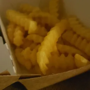 This is what I found when I got home and opened my box of fries. Half a box of fries.