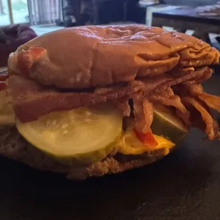 SmokeShack with added pickle &amp; crispy onions.