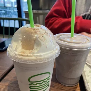 Tiramisu Seasonal Shake and Cookie's &amp; Cream Shake