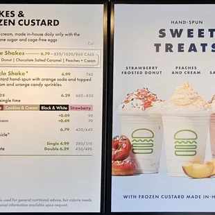 Menu - shakes