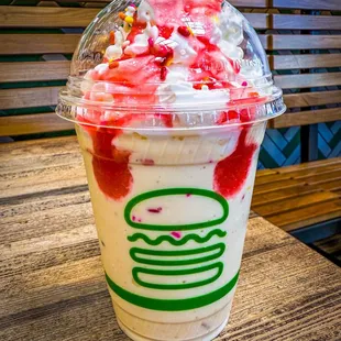 Strawberry Frosted Donut Shake