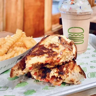 Grilled cheese collaboration with Atelier Crenn Fries  Birthday Cake Milkshake