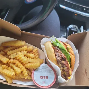 Burger and fries