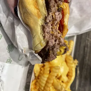 SmokeShack and Cheese fries.