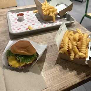 Classic shack burger and fries