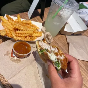 Chicken Shack-Fries and fresh Shack-made Lemonade