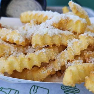 Parmesan fries with black truffle dip
