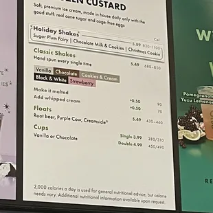 Shakes and ice cream