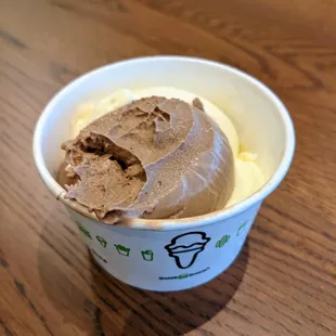 Chocolate and vanilla frozen custard - so rich and creamy. The vanilla one tasted like crème brûlée. And the chocolate one was divine.