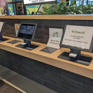 Kiosks helped to speed up the order and payment process - even though some of them were not operational.